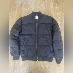 Men’s Divided H&M Black Puffer Bomber Jacket Size Small